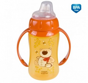 Поильник обучающий с силиконовым носиком и ручками 56/512, 320 мл, оранжевый, 6+ (Canpol, 56/512_250930156)